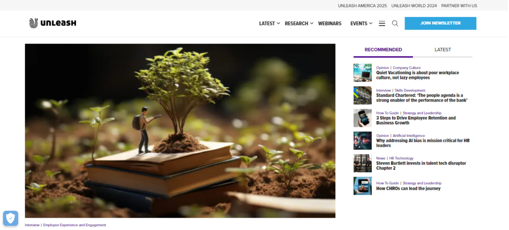 UNLEASH newsletter homepage