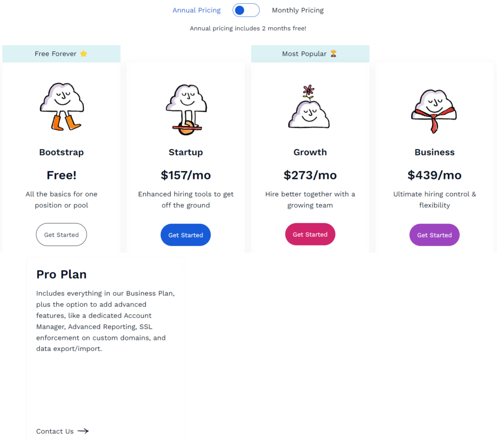 breezy pricing screenshot
