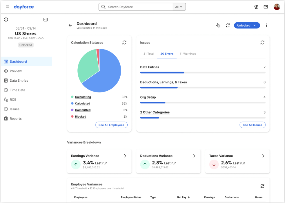 dayforce hcm industry specific features screenshot