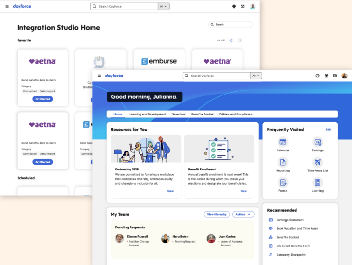 dayforce hcm integration capabilities screenshot