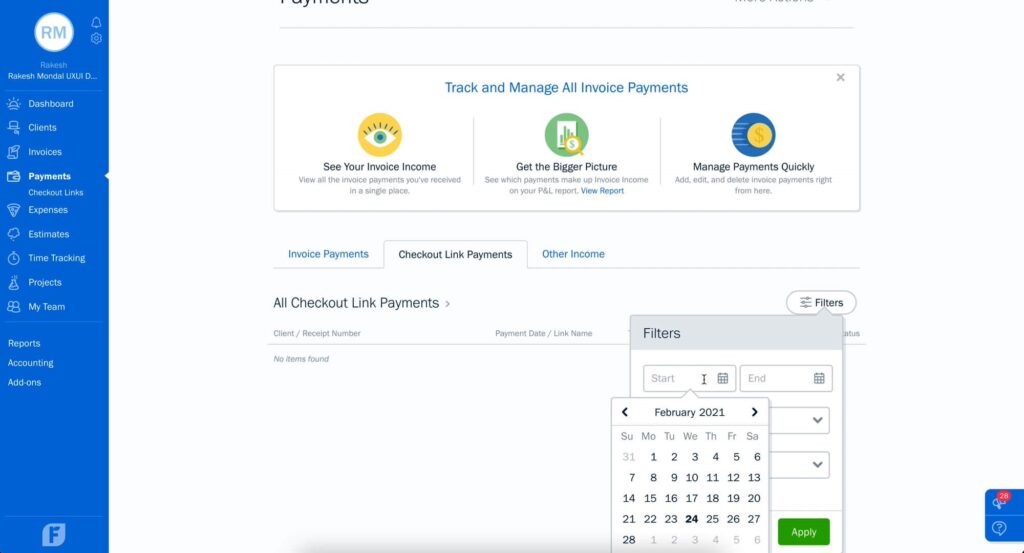 freshbooks ease of use screenshot