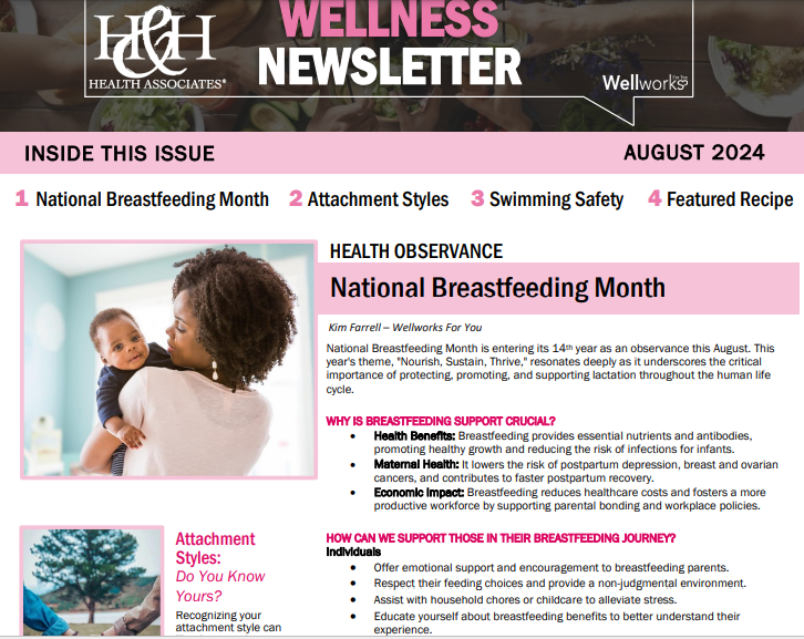 Screenshot of the H&H Health Associates Wellness Newsletters issue
