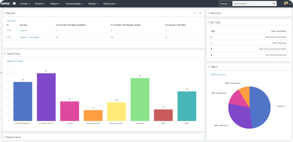 iCIMS scalability and team size screenshot