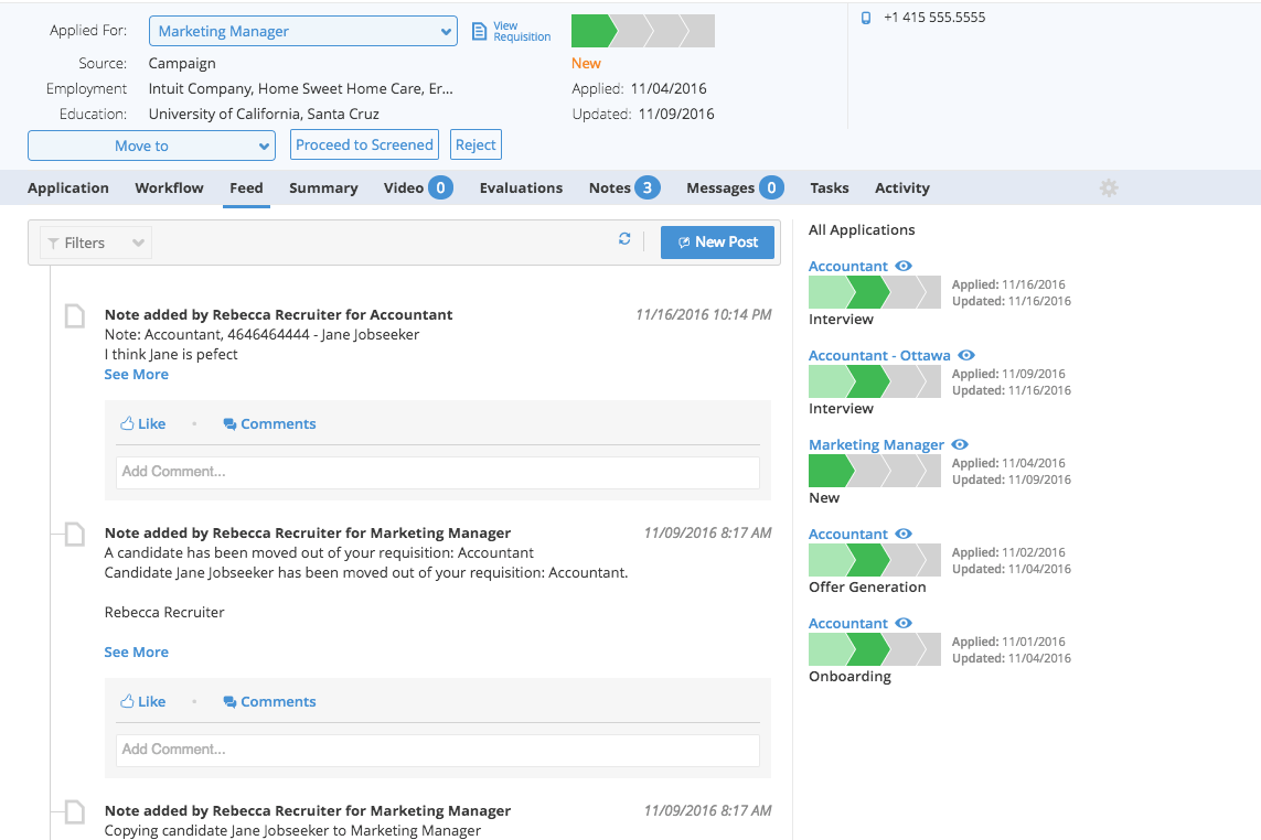 jobvite ease of use screenshot