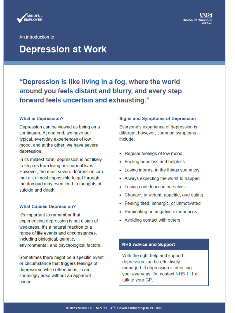 Mindful Employer Newsletter tipsheet