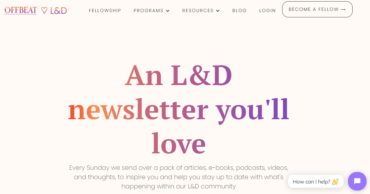 Offbeat L&D, a learning and development newsletter