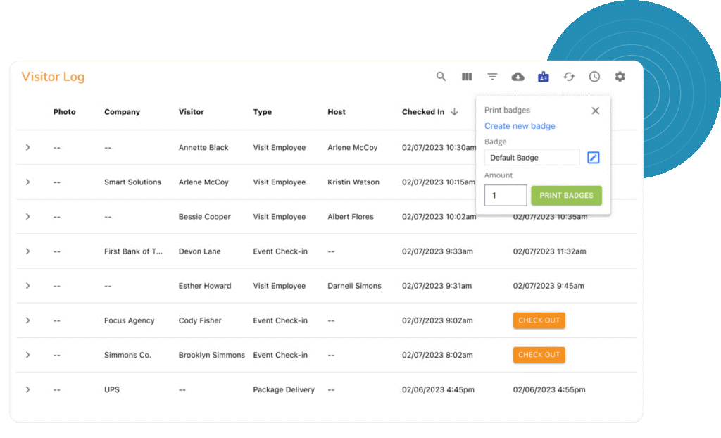 officespace visitor management screenshot