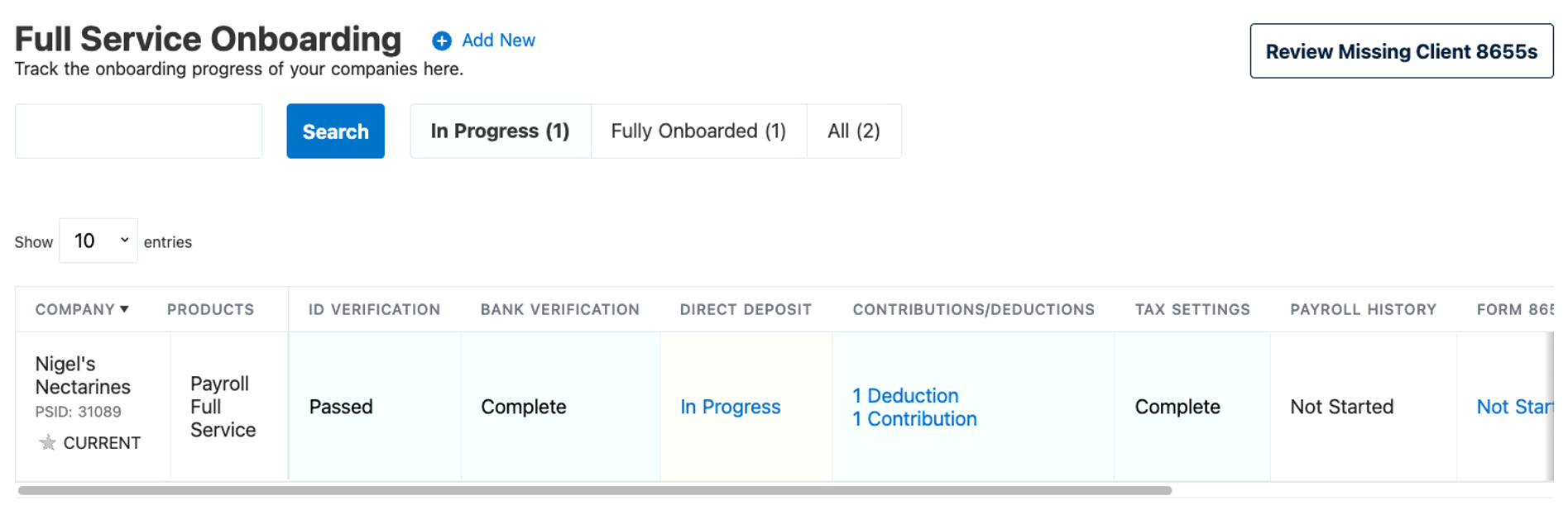 patriot software onboarding screenshot