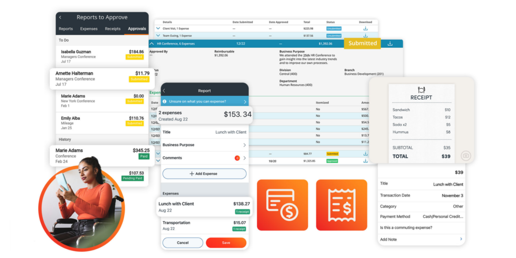 paylocity expense management screenshot