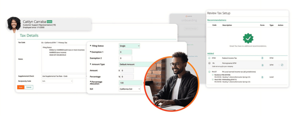 paylocity tax filing and compliance screenshot