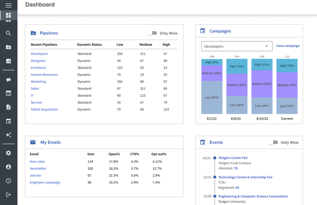 screenshot of icims advance applicant tracking tools