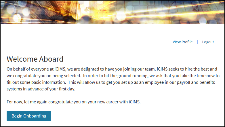 screenshot of icims smooth onboarding with its user-friendly features