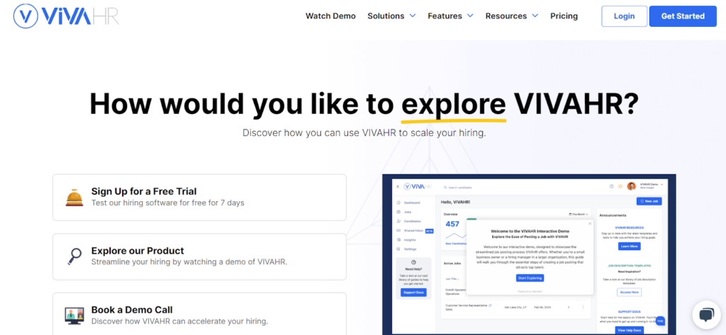 screenshot of vivahr onboarding