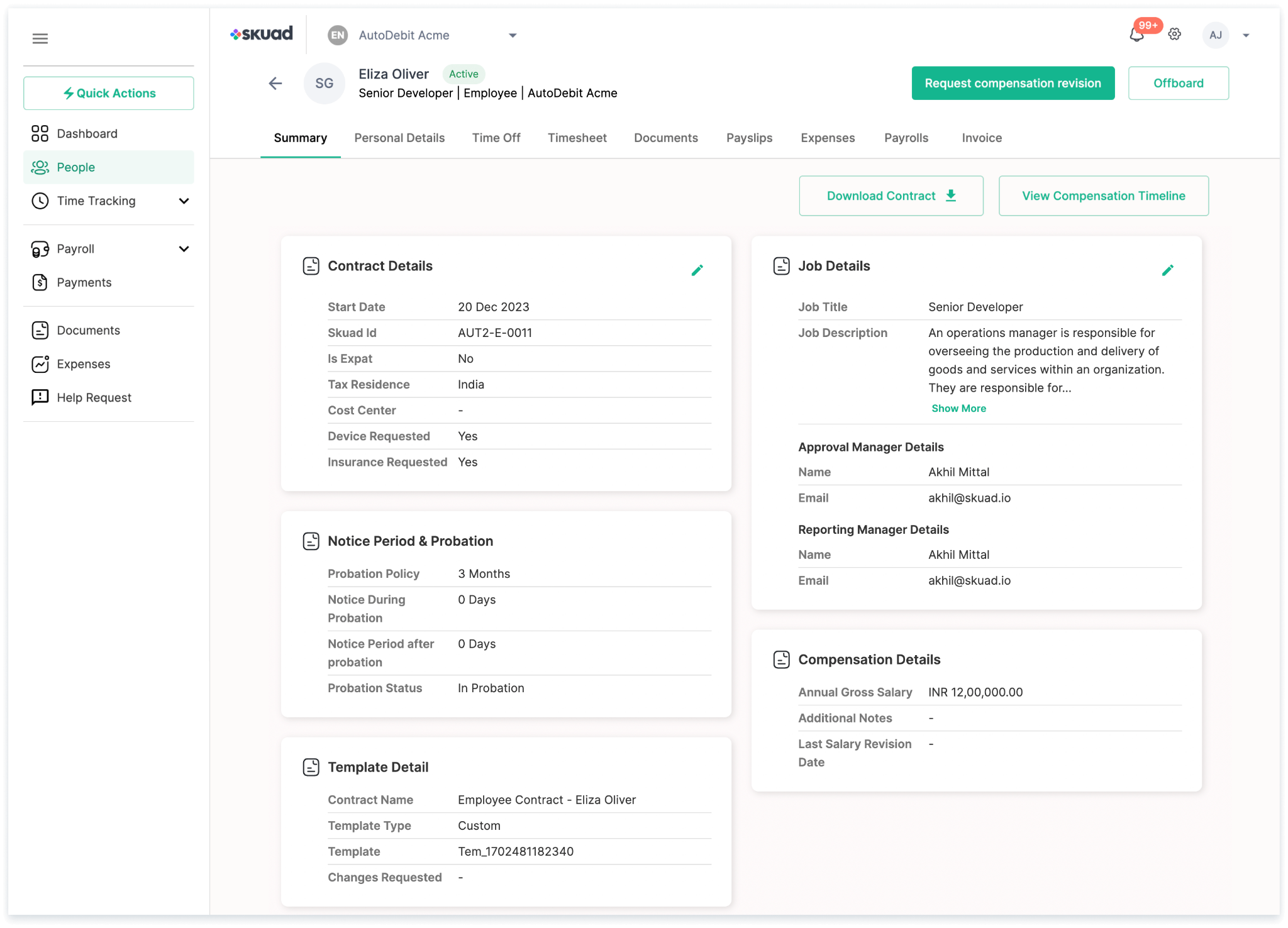 skuad contract management screenshot