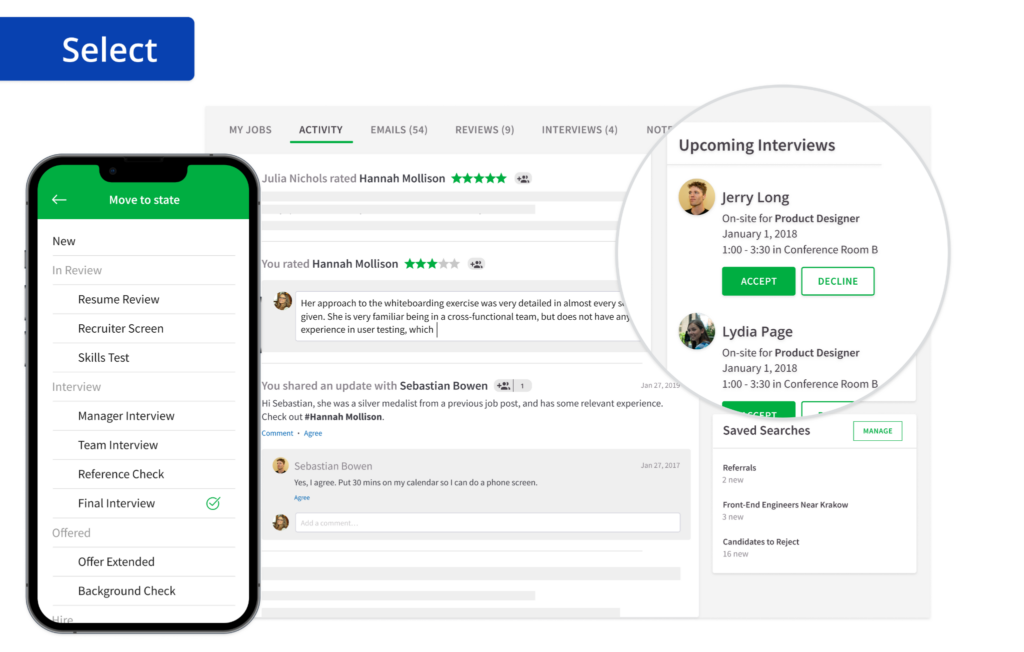 smartrecruiters collaboration tools screenshot