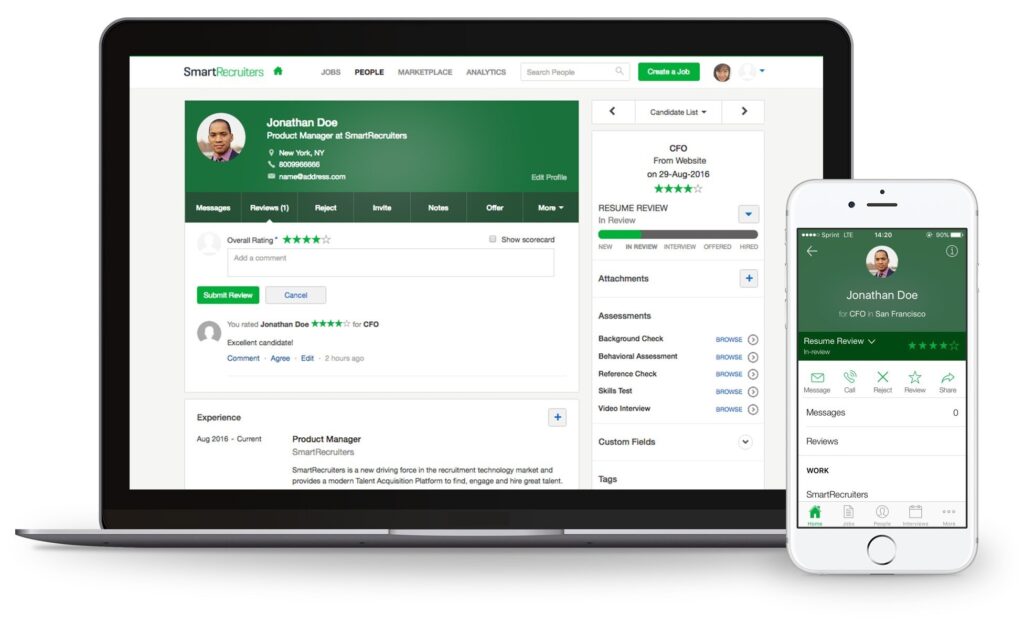 smartrecruiters ease of use screenshot
