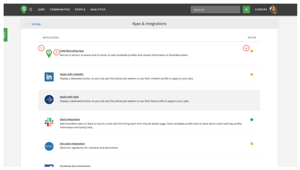 smartrecruiters integrations screenshot