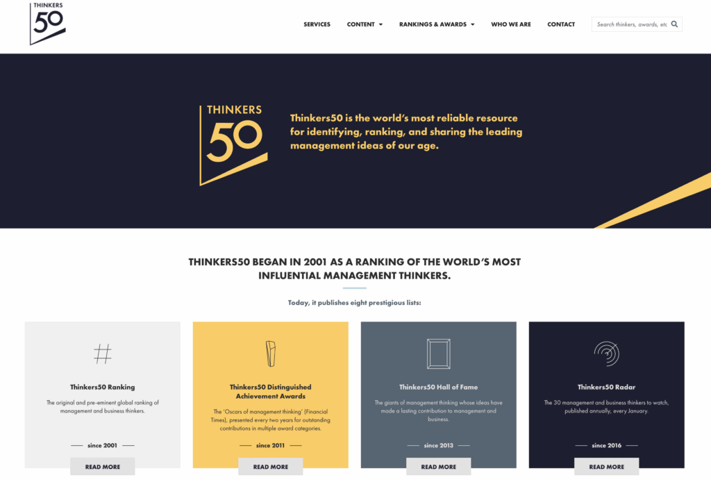 The Thinkers50 newsletter subscription page