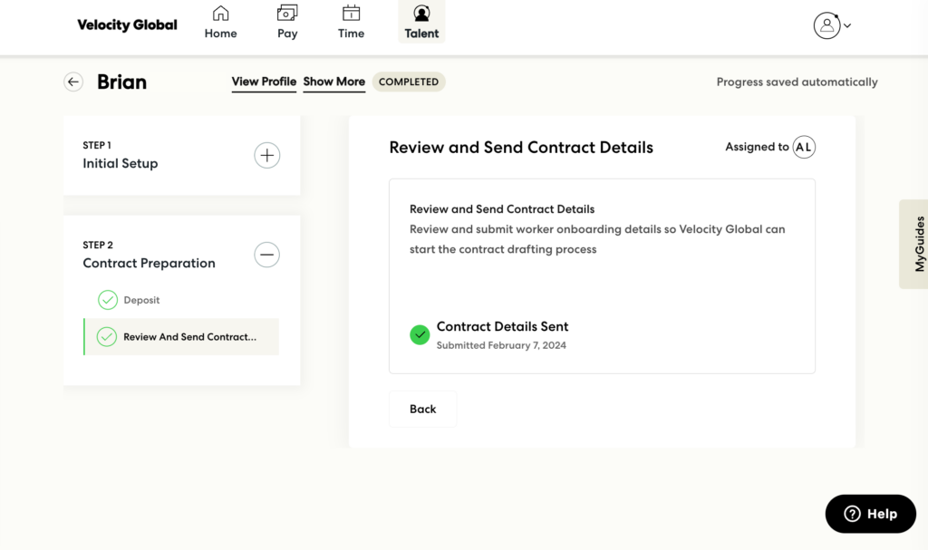 velocity global onboarding screenshot