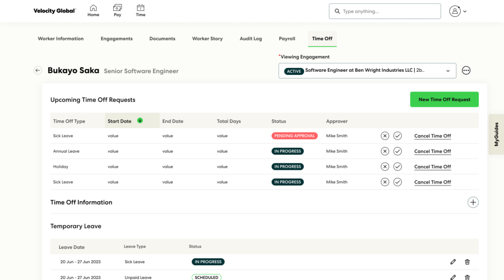 velocity global eor services screenshot