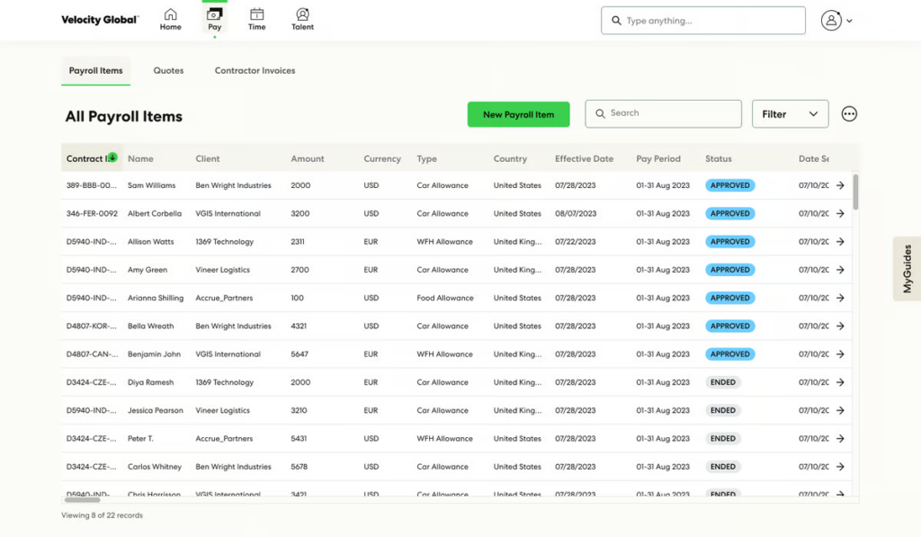 velocity global payroll and taxes screenshot