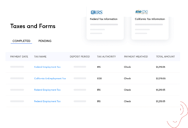 zoho payroll tax calculations and fillings screenshot