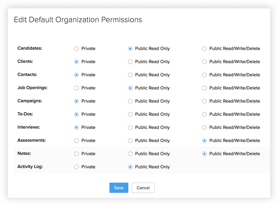 zoho recruit security safeguards screenshot