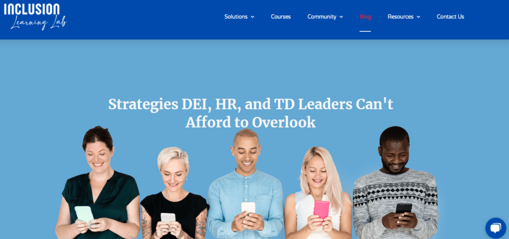 Website home page of the Inclusion Learning Lab DEI newsletter