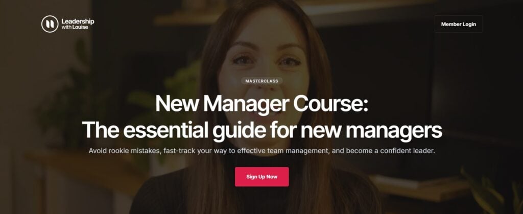 New Manager Course website screenshot