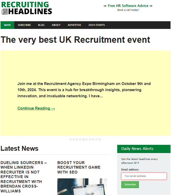 Recruiting Headlines website