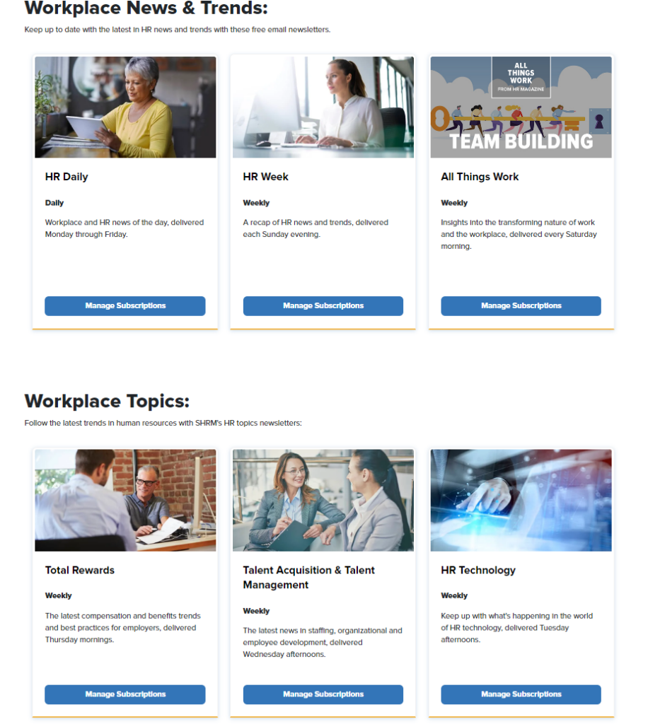 SHRM Talent Acquisition & Management Newsletters
