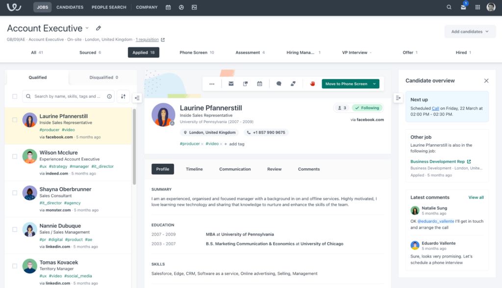 workable recruiting screenshot