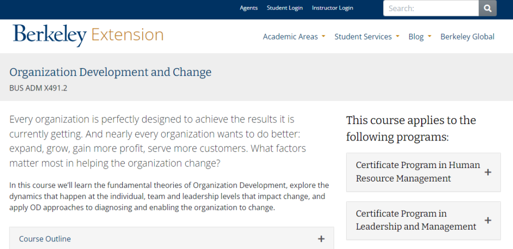 The Organization Development and Change course overview