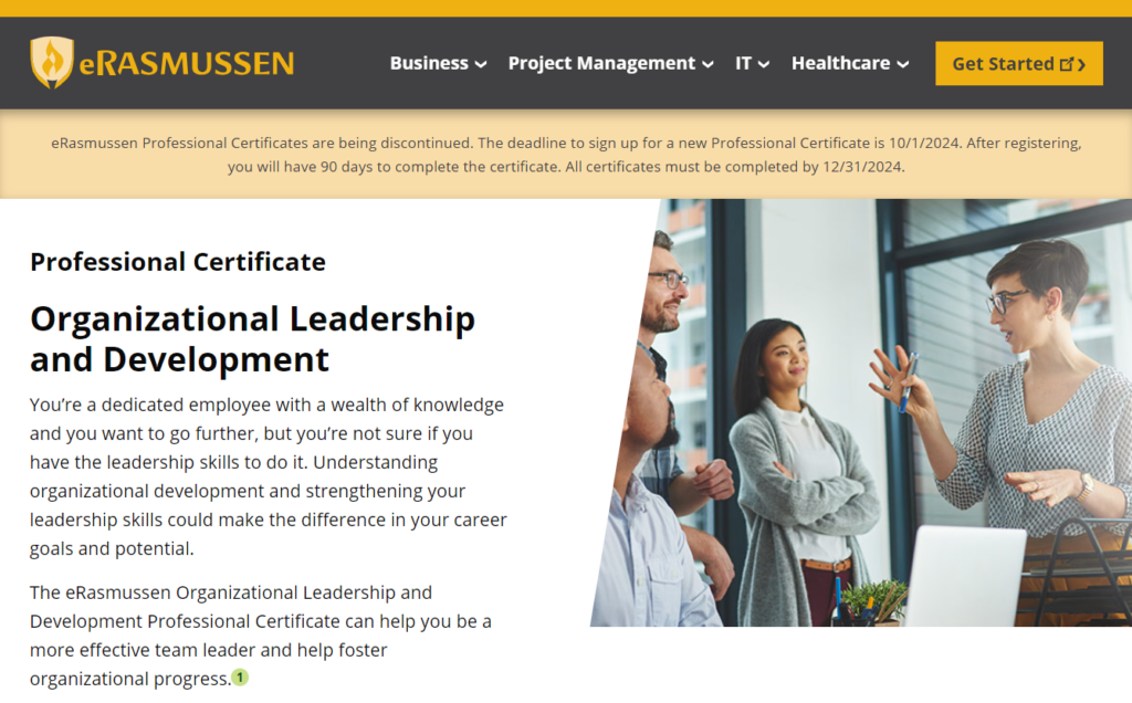 The Organizational Leadership and Development course overview