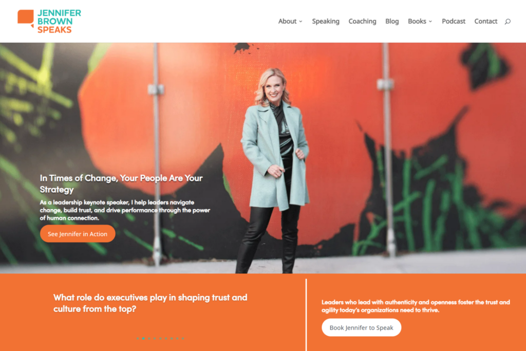 Jennifer Brown Speaks website promoting leadership and workplace inclusion