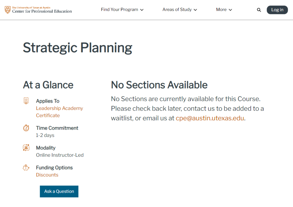 Strategic Planning course page