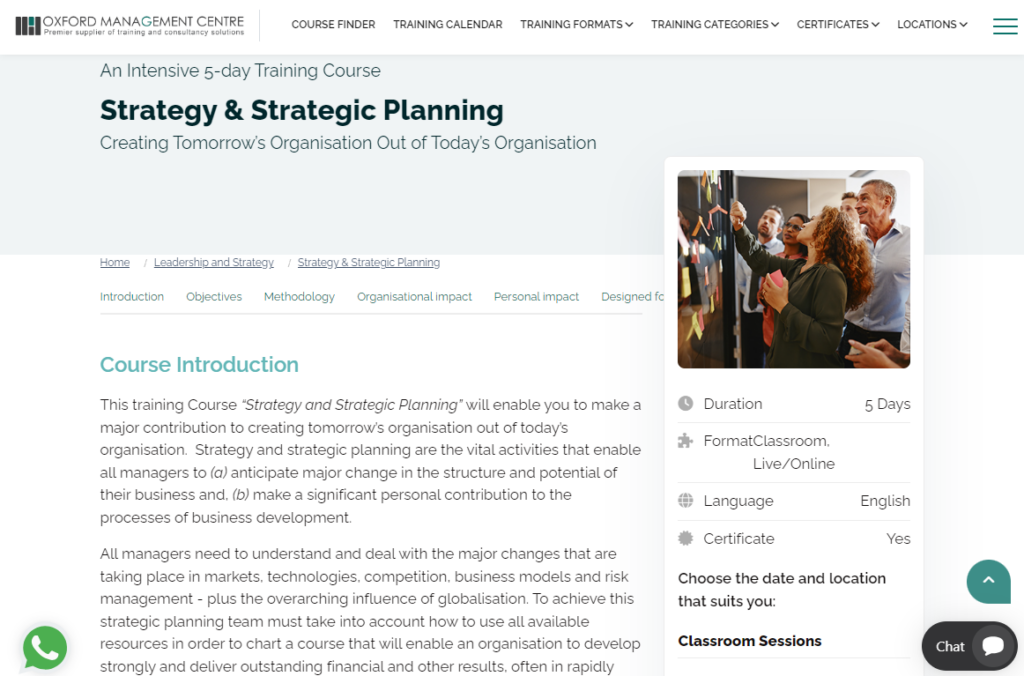 Strategy & Strategic Planning course page