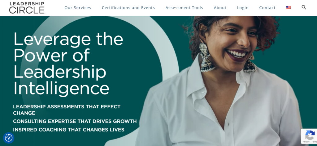 The website home page of The Leadership Circle community