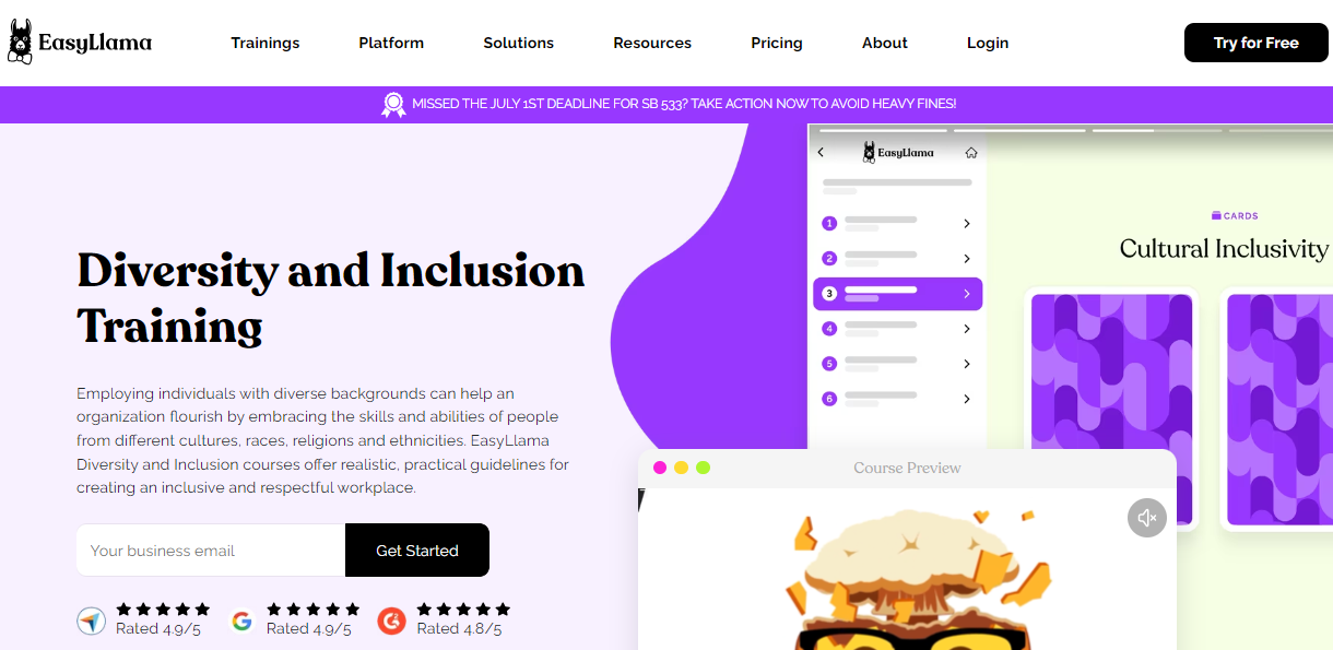 Diversity and Inclusion Training course screenshot