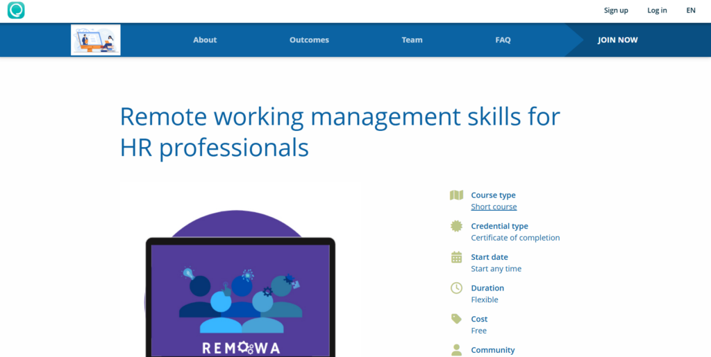 The Remote Working Management Skills for HR Professionals course screenshot