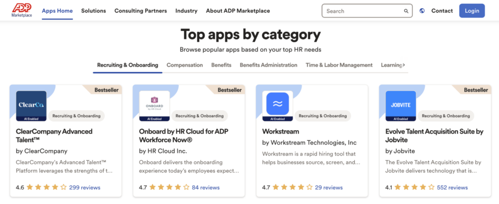 adp totalsource integrations screenshot