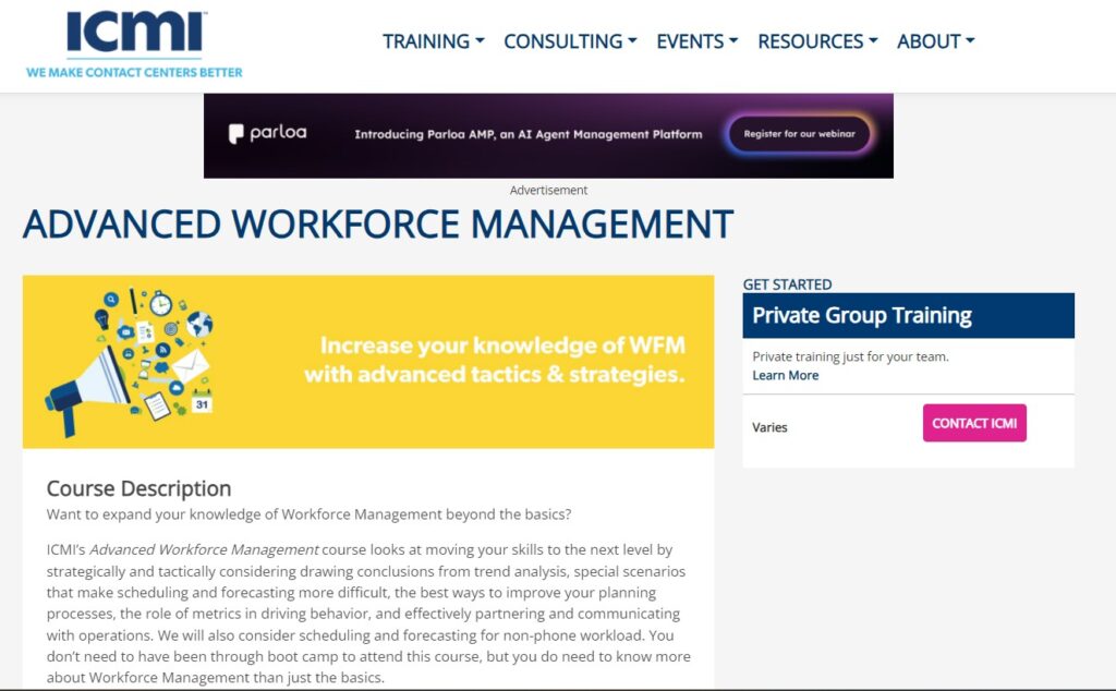 The Advanced Workforce Management Course description
