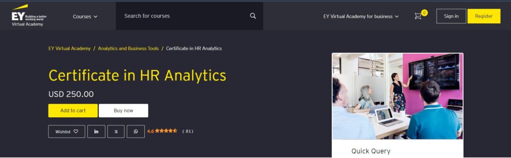 Certificate in HR Analytics Landing Page