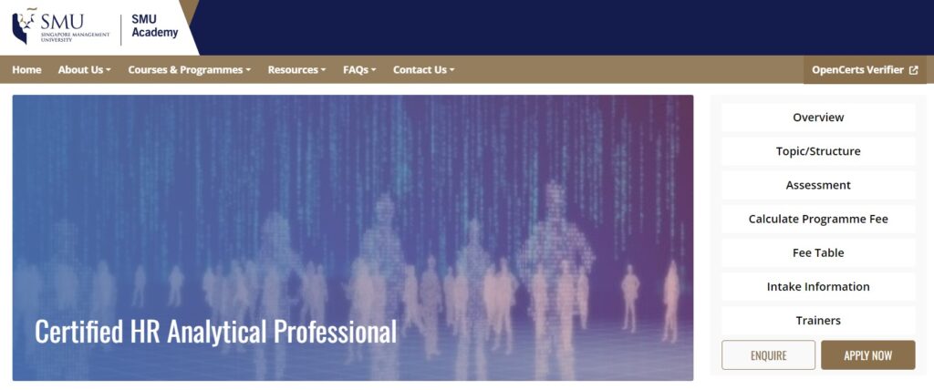 HR Analytical Professional Course Page