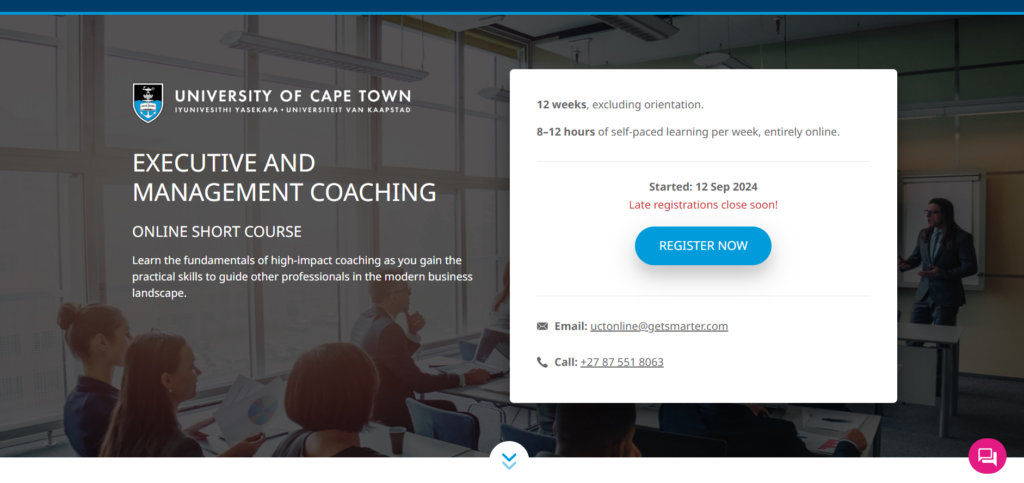 Executive and Management Coaching course page