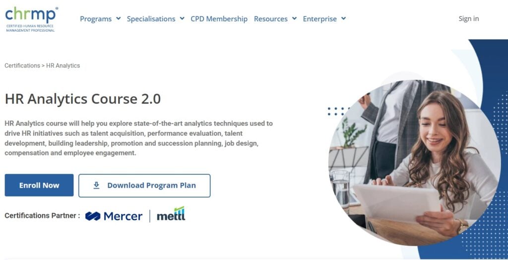 HR Analytics Course 2.0 Landing page