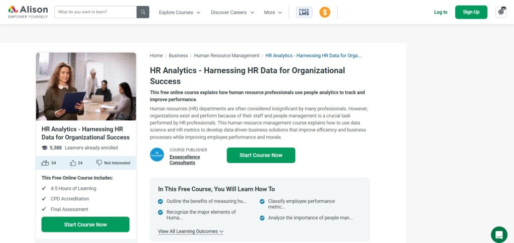 Harnessing HR Data for Organizational Success Course Page