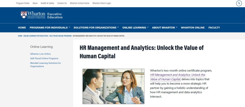 HR Management and Analytics Course Page