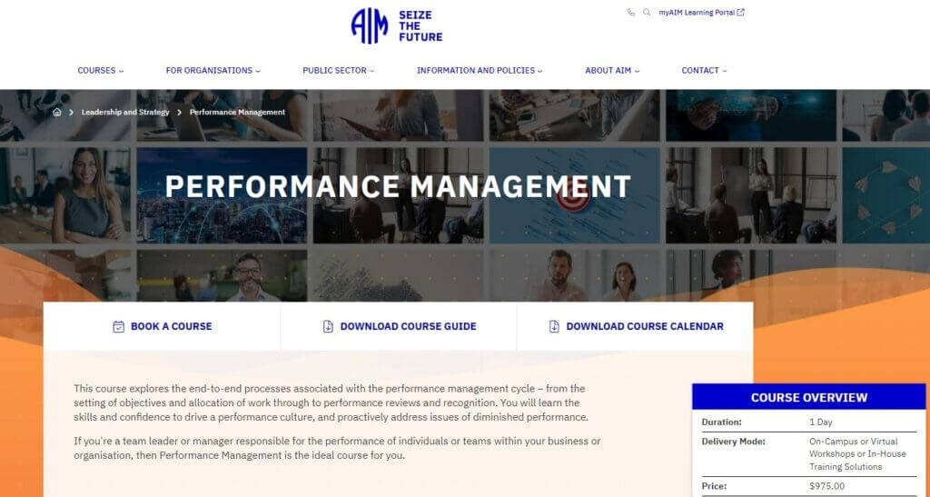 Performance Management course page