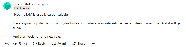 Top comment from a Reddit thread